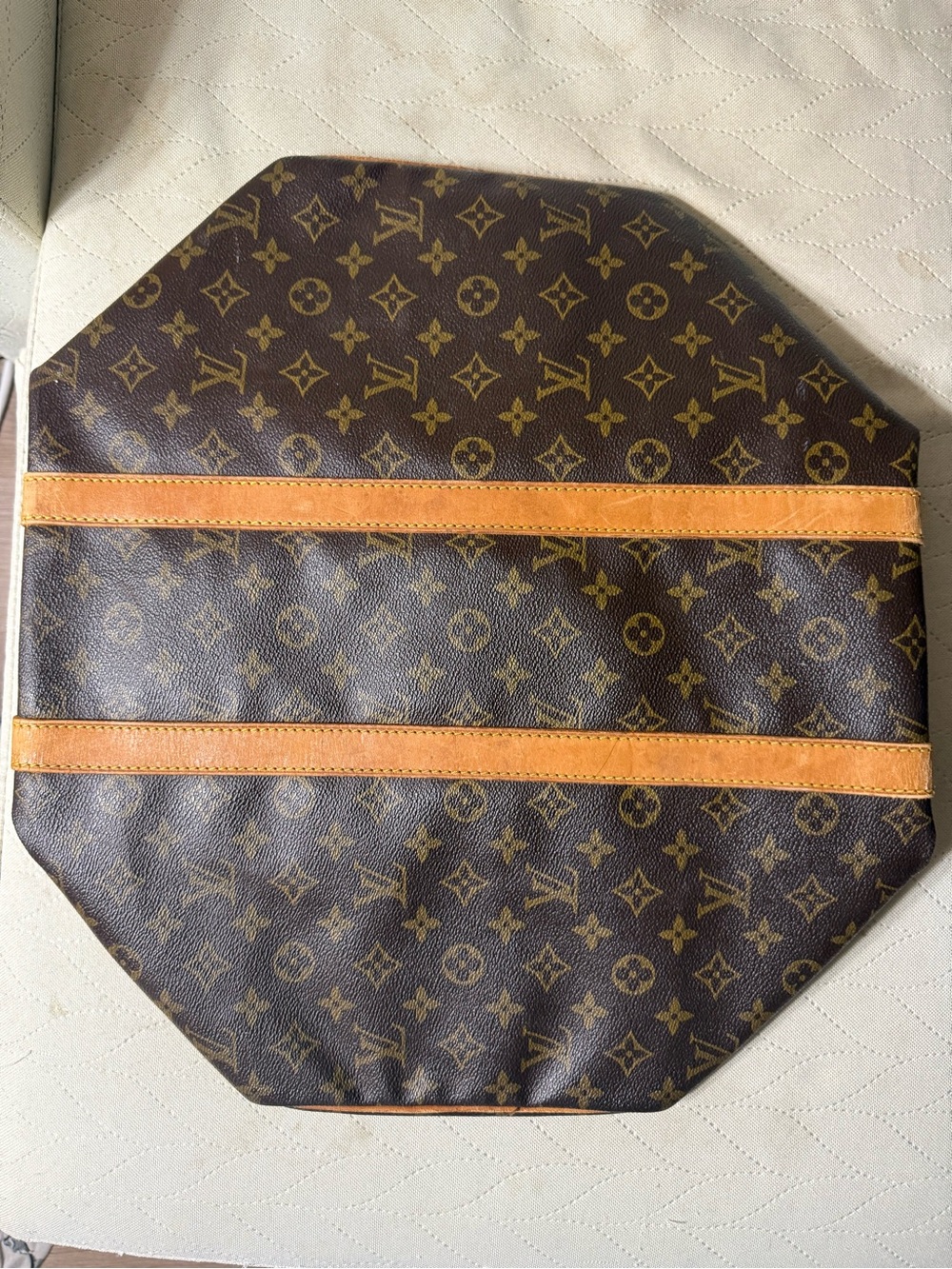 Louis Vuitton Brown Monogram Travel Tote with Natural Leather Trim - Picture 8 of 14